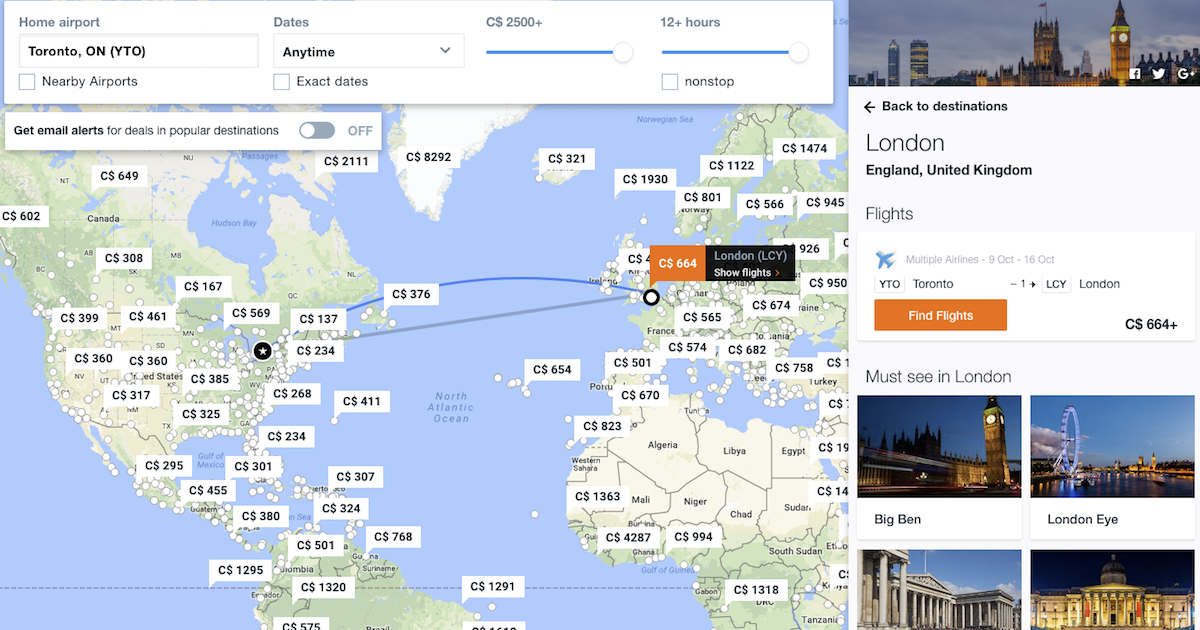 Kayak flights to anywhere deals