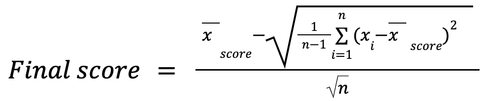 Car rental agency score calculation formula