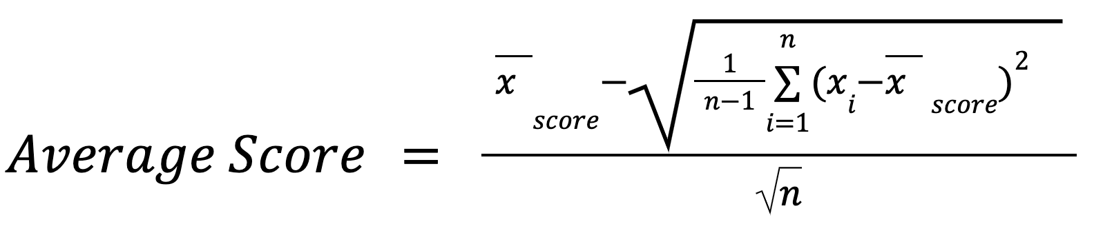 Average score calculation