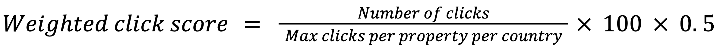 Weighted click score calculation