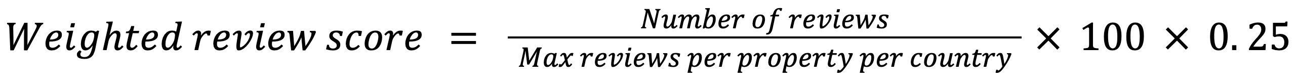 Weighted review score calculation