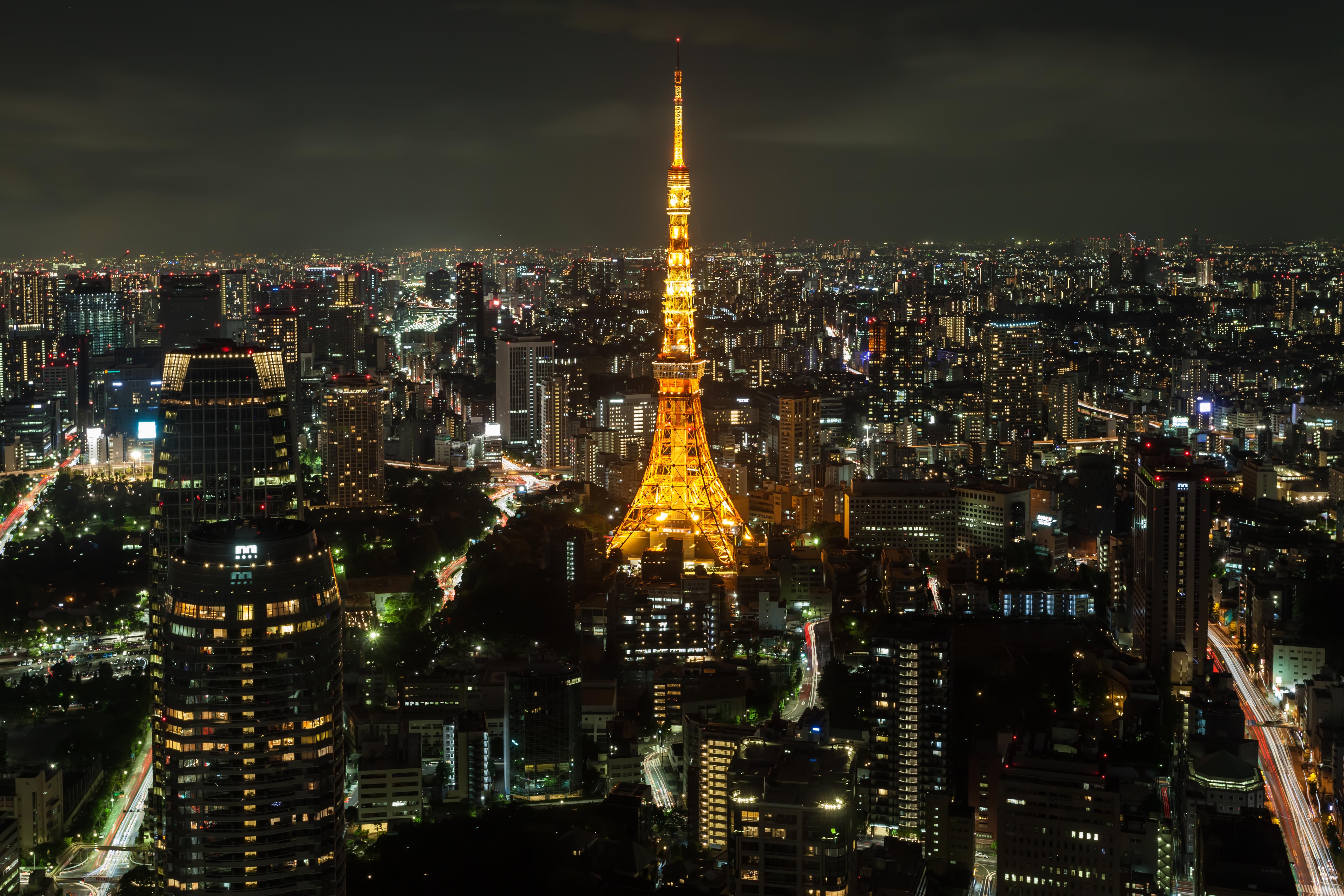 Tokyo Tower Cityscape Buildings City Digital Art 4K Wallpaper #59