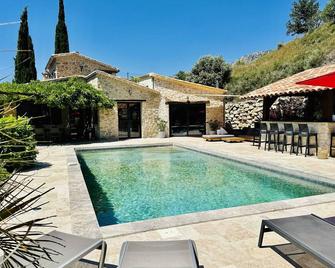 Stone house, swimming pool, spa, pétanque court, outdoor bar - Buis-les-Baronnies - Piscine