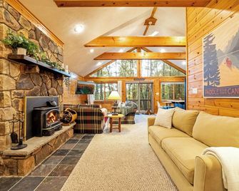 The Robin's Nest, a cozy 3-bedroom cabin in Lake Harmony with Firepit, AC, WiFi - Lake Harmony - Living room