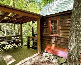 Cozy,Tiny cabin with Comfort tucked away in forest by the water with own Hot Tub - Newport - Innenhof