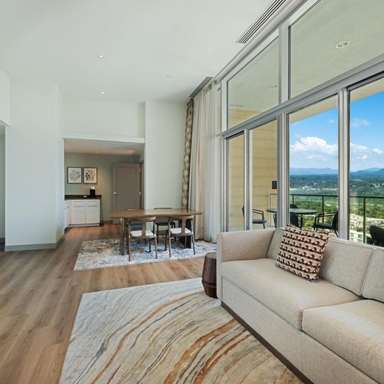 Living room view of Hotel Indigo Asheville Downtown