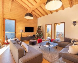 Exceptional 5-star chalet facing Mont Blanc - Jacuzzi & Sauna & Cinema - Hauteluce - Salon