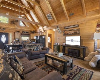 Amazing Wood Log Cabin Pvt Hot Tub in Woods Wifi Fireplace Vaulted Ceilings Near Big Cedar - Ridgedale - Living room