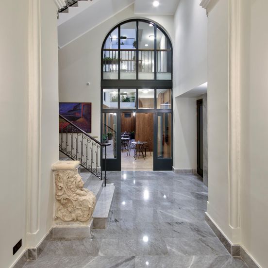 Lobby view of La Falconeria Hotel