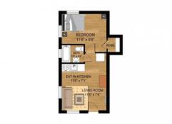 1 bedroom, close to airport and downtown SLC. - Солт-Лейк-Сіті - Floorplan