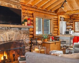 Chic, updated log cabin nestled in the pine trees of Sprucewold! - Boothbay Harbor - Living room