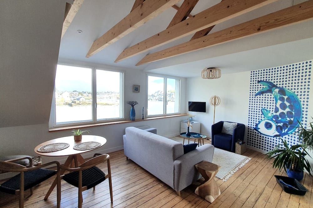 Appartements vue Mer - Anatoline Audierne Appart'hôtel - Sea & Harbor Stay - Audierne - Wohnzimmer