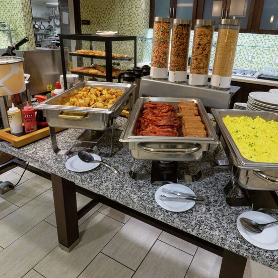 Buffet view of Hilton Garden Inn Buffalo Downtown