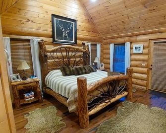 Full Log Cabin,11 wooded acres near Franklin NC. Sleeps 16 in Beds. Waterfalls. - Franklin - Спальня