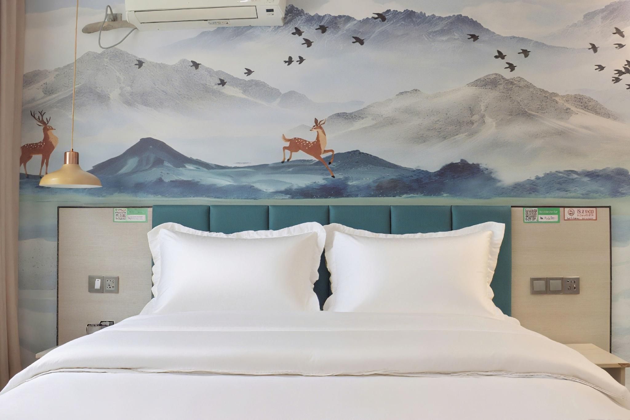 Yisu Light Luxury Hotel Apartment (Taiyuan South Railway Station North America N1 Branch) - Taiyuan - Schlafzimmer