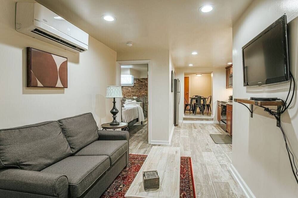 Living room view of Staunton Underground: Center of Downtown