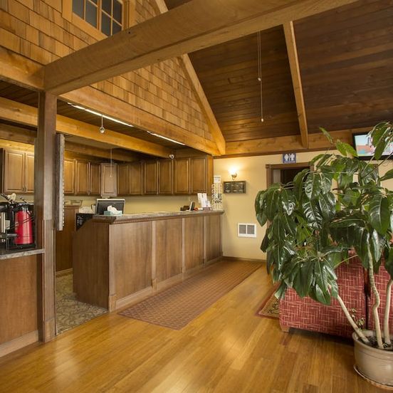 Front desk view of Forks Motel
