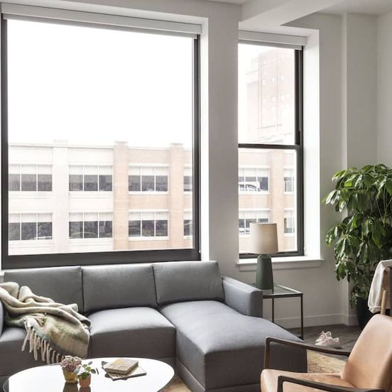 Living room view of Roost Cleveland