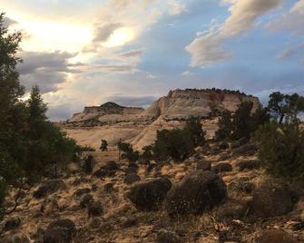 Boulder Town hillside perch in Escalante National Monument - Boulder