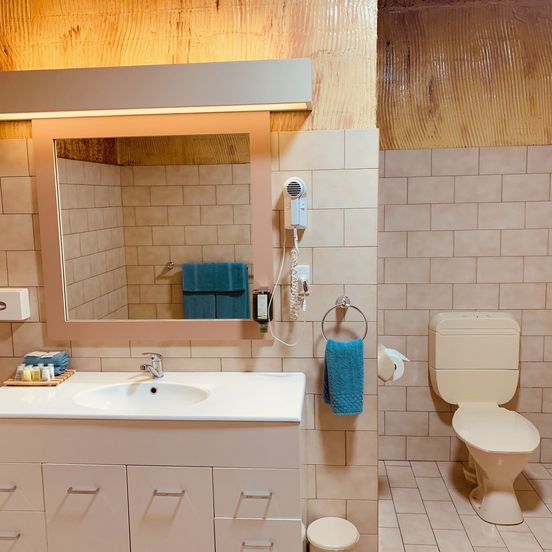 Bathroom view of Desert Cave Hotel