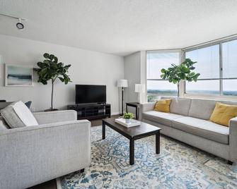 2br Luxury City Suite With Gym & Pool - 阿靈頓(阿靈頓縣) - 客廳