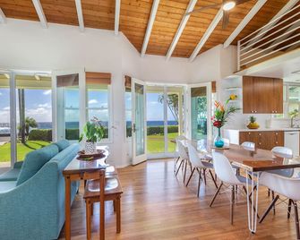 Modern Home with Hot Tub, AC & Ocean Views! - Koloa - Dining room