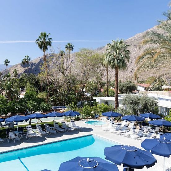 Pool view of Holiday House Palm Springs