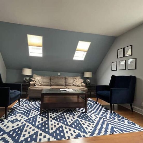 Living room view of Quiet, family getaway. Puppers welcome!