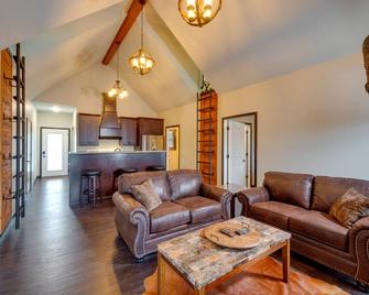 Tranquility Lake Getaway with Hot Tub on 27 Acres! - Columbia - Living room
