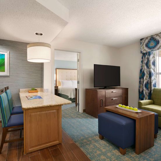 Living room view of Homewood Suites by Hilton Fort Myers