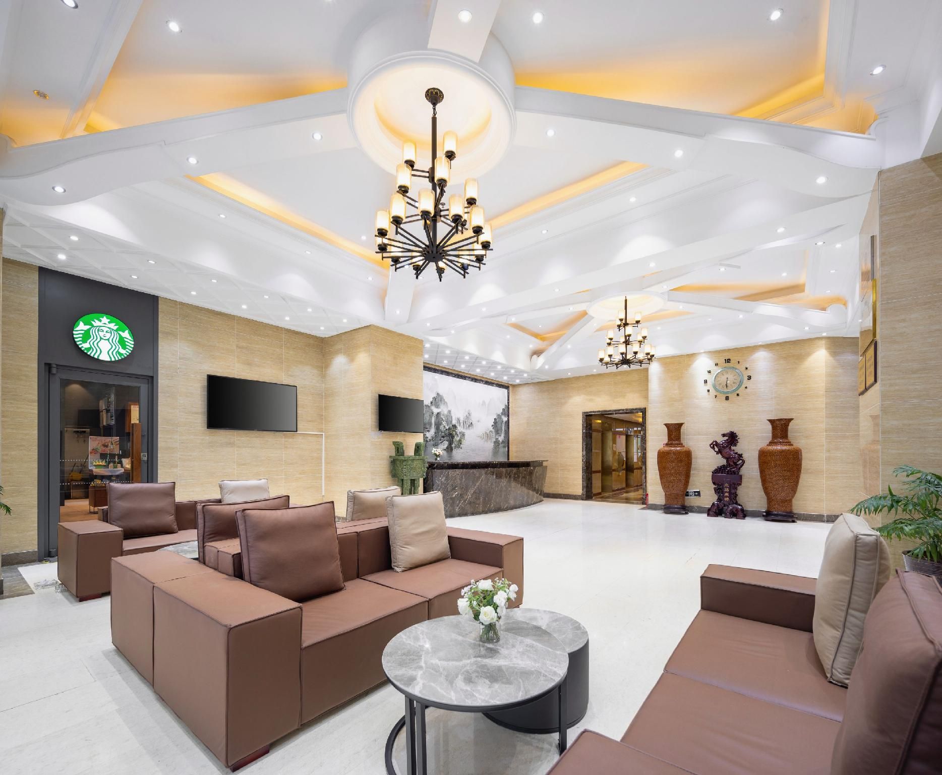 Xihe Hotel (Dalian Donggang Business District Zhongshan Square Metro Station Branch) - דאליין - לובי