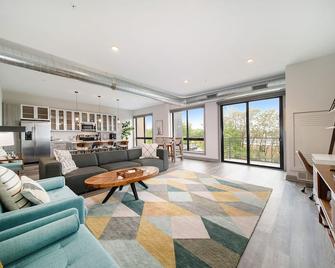 Luxury Downtown Apartment, 2-Bed 2-Bath with Balcony Overlooking the River! - Lake Orion - Living room