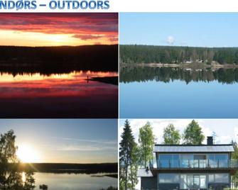 Luxury cottage / ski chalet directly to lake, sandy beach & forest - Gislaved - Vista del exterior