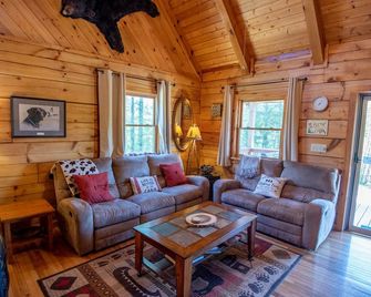 Serene & Cozy 3bd Cabin- Dogs Welcome, Hot Tub, Mins to Parkway - West Jefferson - Living room