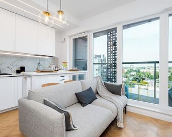 Apartament Tower Premium - siłownia, sauna - centrum Katowic - Katowice - Pokój dzienny