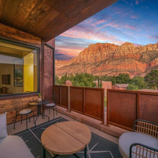 Balcony view of Zion Sage Suites
