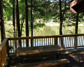 Homespun Charm at Waterfront Cabin Surrounded by Woodlands in Upstate New York - Saranac Lake - Balcony