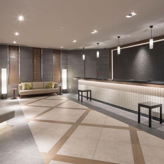 Front desk view of Hotel Mystays Midosuji Honmachi
