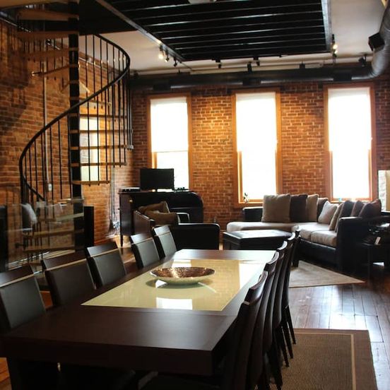 Dining room view of The 1857