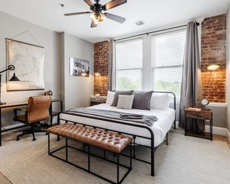 Cozy Industrial 2-King Bdrm S. Main Street Downtown Condo W/ Foosball Table - Greenville - Bedroom