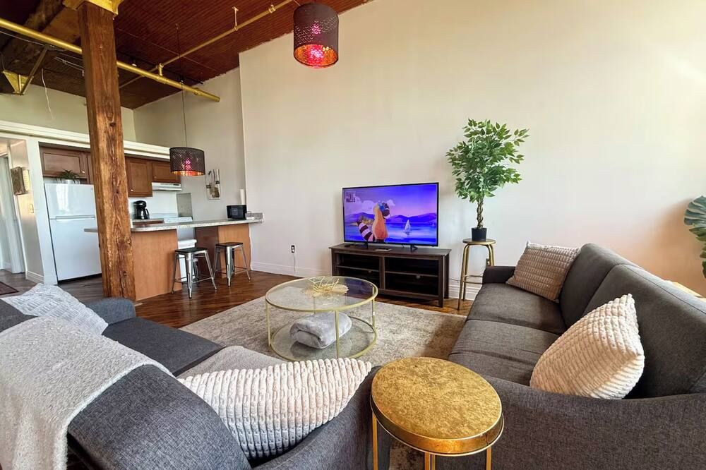 Downtown: The Belle Isle View Loft - דטרויט - סלון