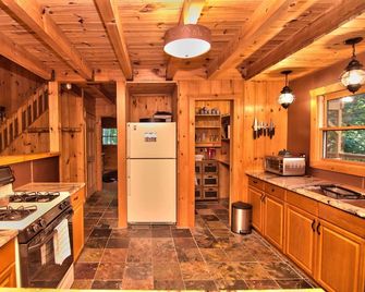 Luxury Log Cabin on 3 Private Acres w/ Hot Tub & Bar - Dog Friendly - Swiftwater - Kitchen