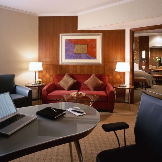 Living room view of China World Hotel, Beijing