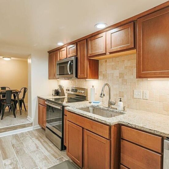 Kitchen view of Staunton Underground: Center of Downtown