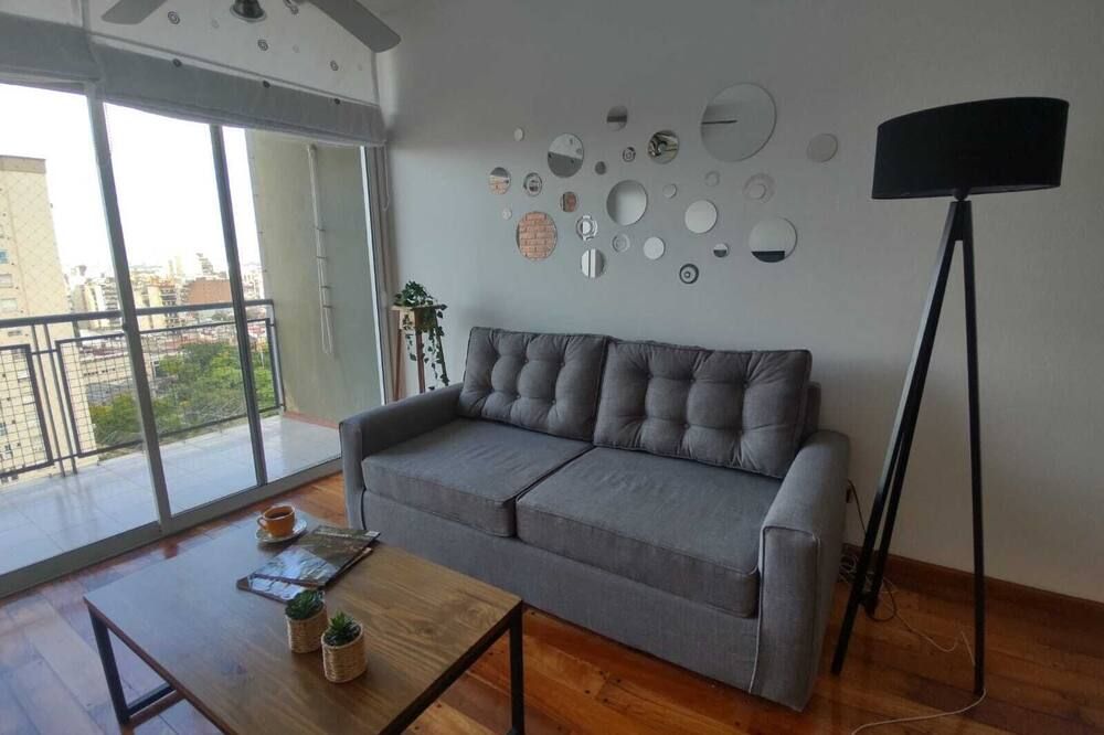 Modern Apartment with Open Views&24/7Security&swimmingpool&garden and playground - بوينس أيرس - غرفة معيشة