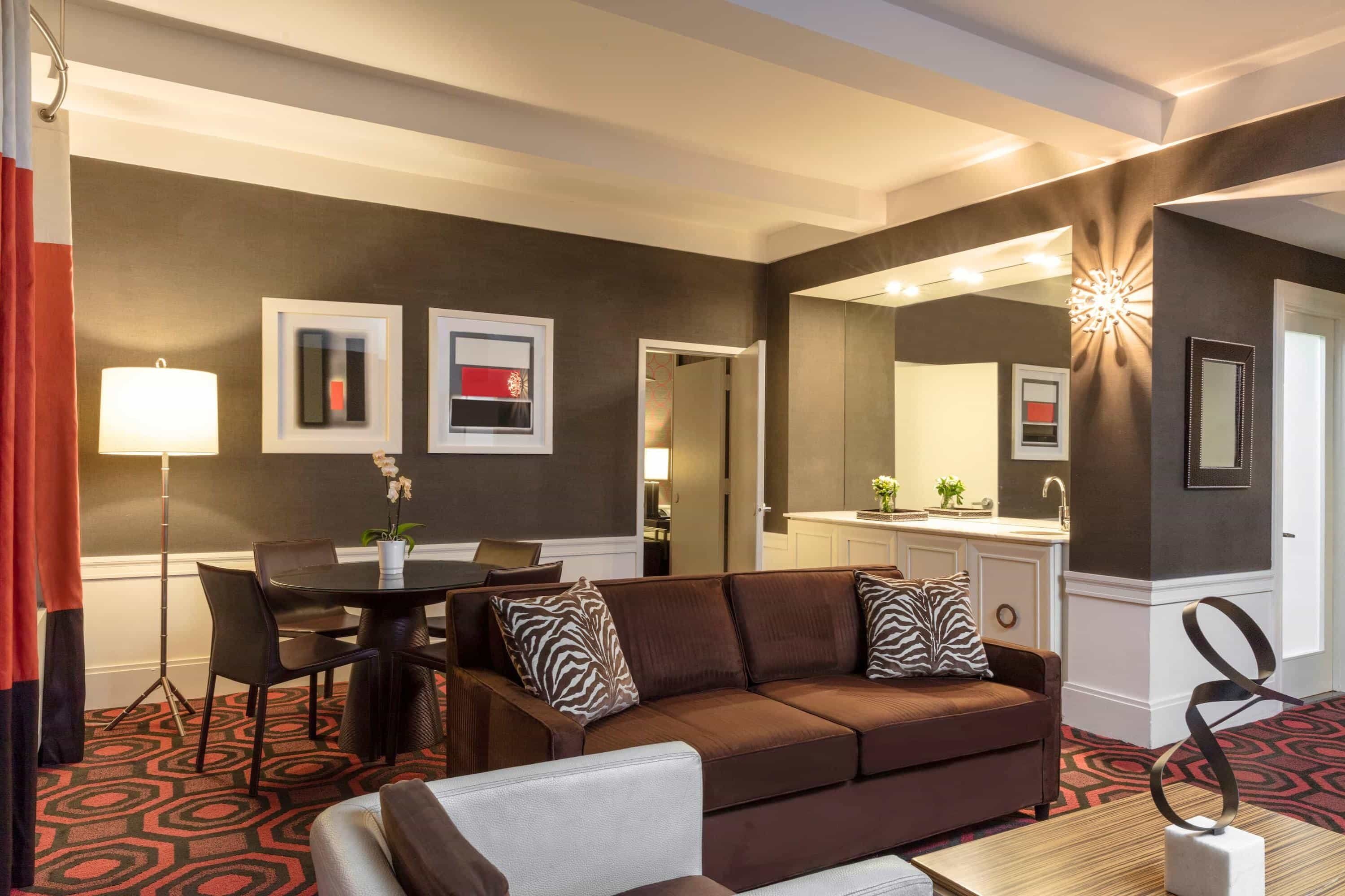 Living room view of Empire Hotel