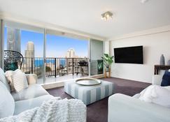 Relax with Beach & River views in 3br apt w/ pool - Surfers Paradise - Living room