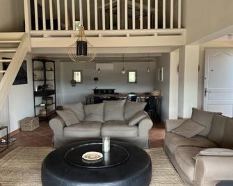 Proche Roussillon, La villa rouge Luberon, piscine chauffée, climatisation et vue Luberon - Gargas - Living room