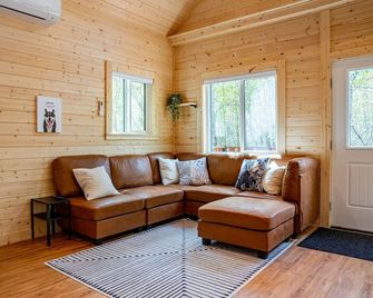 Akira Lodge - Alpha Mountain Lodging + Sauna - Revelstoke - Living room