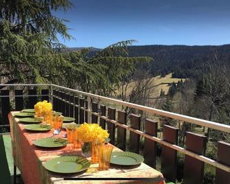 Large, charming chalet with exceptional south-facing view at 900 m altitude, sauna/wifi - Ban-sur-Meurthe-Clefcy - ระเบียง